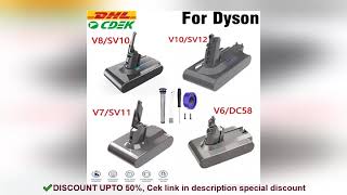 ✔️6000MAh 216V Batterie For Dyson V6 V7 V8 V10 Series SV12 DC62 SV11 sv10 Handhel [upl. by Almund]