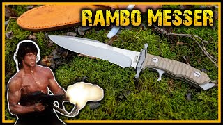 Mythos Rambo Messer  1KG brutalster Stahl  Heartstopper Survival Messer Review [upl. by Akemahc]