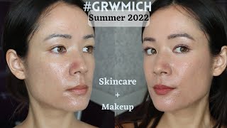 GRWM Summer 2022 • NIOD Skincare Routine amp New Avène SPF 50 • GoTo Makeup for Cool Olive Skin Tone [upl. by Bernadene]