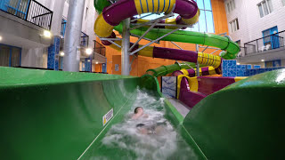 Soaked Waterpark Regina Green Slide POV The Atlas Hotel Regina SK [upl. by Maples]