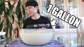 1 GALLON of CLAM CHOWDER Challenge asmr warning [upl. by Aerdnad211]