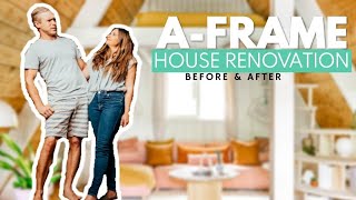 A Frame House Renovation Before and After [upl. by Namzzaj]