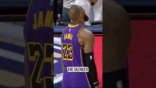 The Silencer Celebration LeBron James Drains Clutch Dagger 3 🔥 shorts nba lebronjames lakers [upl. by Corkhill]