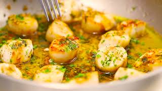 Garlic Lemon Butter Sauce Seared Scallops  Ready in 15 minutes [upl. by Maxima]