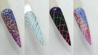 multicolour spider gel lace gel crackle gel crome nail art design  embossed cat eye nail art [upl. by Haerdna]