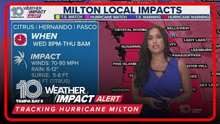 Hurricane Milton latest updates from 10 Tampa Bay [upl. by Nomyaw]