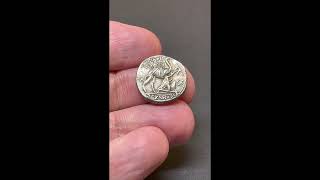 Marcus Aemilius Scaurus Crawford RRC 4221b Date 58 BC Silver Denarius Rome Camel Jupiter [upl. by Gagliano979]