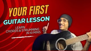 Guitar Lesson 1  Learn Open Chords amp Strumming Pattern [upl. by Anelec]