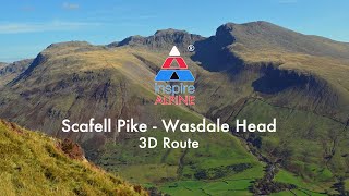 Scafell Pike from Wasdale Head  3D Route [upl. by Granoff]