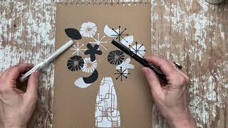 Stencil a Cool Retro Bouquet with Lucie Duclos [upl. by Laidlaw302]