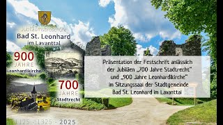 Präsentation der Festschrift „700 Jahre Stadtrecht“ und „900 Jahre Leonhardikirche“ [upl. by Dachy]