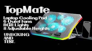 TopMate C12 Laptop Cooling Pad  RGB Gaming Notebook Cooler  Laptop Fan Stand 8 A  Mobile Holder [upl. by Yrrag]