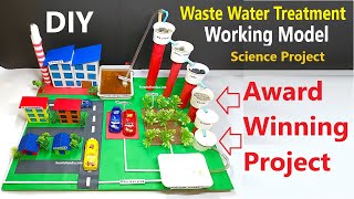 waste water treatment working model  water purification science project exhibition  howtofunda [upl. by Sirref760]