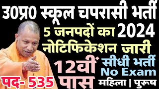 UP स्कूल चपरासी संविदा भर्ती 2024  UP School Peon Vacancy 2024  UP Chaprasi Bharti  12th Pass Job [upl. by Homerus559]