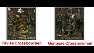 Medieval II Total War 1vs1 Pavise Crossbowmen vs Genoese Crossbowmen REMATCH [upl. by Nolyk282]