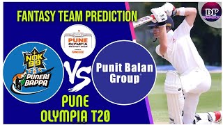 NOK VS PBG  NOK VS PBG DREAM11 PREDICTION  PUNE OLYMPIA T20 [upl. by Medeah]