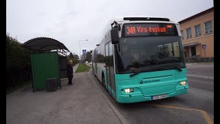 Estonia ride with bus No 34A from Tallinn TV Tower to Viru keskus 5 [upl. by Carr]