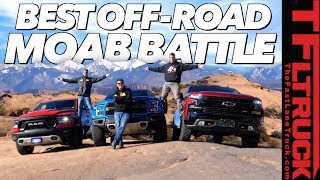 Three New Trucks  One Epic OffRoad Comparison 2019 Ford Raptor vs Chevy Trailboss vs Ram Rebel [upl. by Rhyner377]