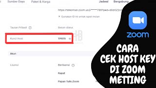 Cara Cek Host Key Zoom Metting [upl. by Riplex892]