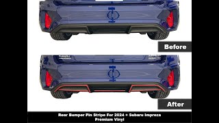 Crux Moto Bumper Pin Stripe Install for 2024  Subaru Impreza [upl. by Ikik]