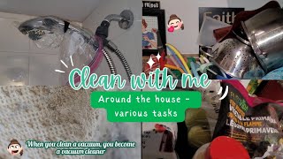 CLEANING amp ASSORTED TASKS  Vacuum Filters Laundry Dishes Descaling Shower Costco Haul [upl. by Lorou]