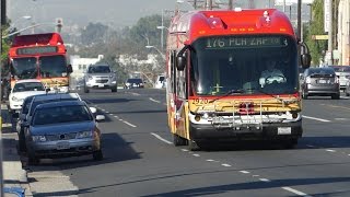 Long Beach Transit New Flyers GE40LFA GE40LF D40LF Routes 176 173 171 Buses on Pacific Coast Hwy [upl. by Kehsihba239]