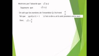 exercice de maths Le raisonnement par labsurdeتمرين في الرياضيات،البرهان بالخلف [upl. by Zerk]