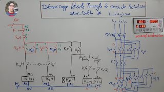 Théorique démarrage étoile triangle 2 sens de rotation  stardelta [upl. by Tavish930]