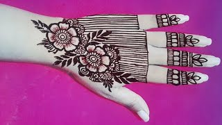 Very beautiful stylish back hand mehndi design Simple mehndi design New mehndi design HumaArts [upl. by Ramona844]