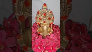 Kamakshi amman vilakku  Varalakshmi lamp decoration ideas pooja lamp decorationshorts trending [upl. by Sucramd]