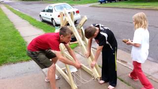 Trebuchet Launching 7th Grade Science Project [upl. by Rockel]