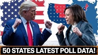 all 50 States LATEST polls results update Trump vs Harris presidential race [upl. by Callean]