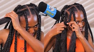 How To DOUBLE BRAID with BRAZILIAN WOOL 2 braids on one part hairstyle Double Braids Hairstyle [upl. by Coe119]