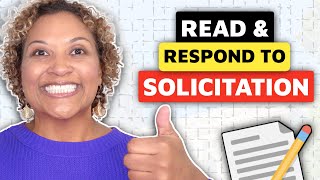 How To Read A Government Contract Solicitation  Read and Respond To Solicitation [upl. by Aliel]