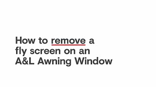 How to remove a fly screen on an AampL Awning Window [upl. by Dione]