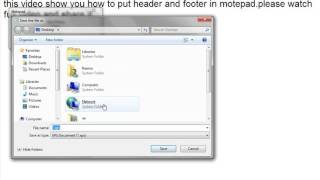 How to Put Header and Footer in NotePad [upl. by Novahs]