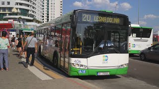 Poland Bialystok bus 20 ride from Sokólska Aleja Tysiąclecia Państwa Polskiego to Leśna Dolina [upl. by Methuselah997]