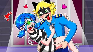 Police Cat Noir x Prisoner Marinette  Love Story Miraculous LadyBug Animation [upl. by Cran168]