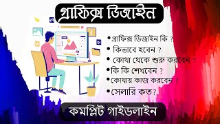 How to become a graphic designer with full information in banglagraphic designer complete guideline [upl. by Ytinav]