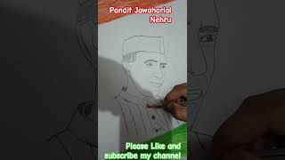 How to draw Jawaharlal Nehru Jawaharlal Nehru ka best drawingchildrens day drawingset pencil [upl. by Aelat760]