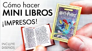 Cómo Hacer LIBROS en MINIATURA 🔎📚 MINI Encuadernación Artesanal Casera DIY con páginas impresas [upl. by Curley]