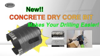 Dryuse concrete core drill bit with diamond turbo segments and threaded drill bit [upl. by Perpetua]