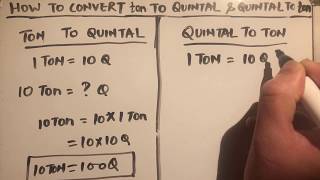 How to convert quintal to ton and Ton to quintal  Converting quintal to ton and ton to quintal [upl. by Nilyarg327]