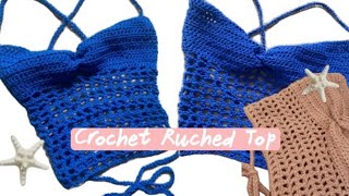 Crotchet Ruched Mesh Top Tutorial [upl. by Lokcin]