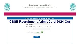 CBSE Various Post Admit Card 2024 Exam City Assistant Secretary Junior Accountant JE Admit Card [upl. by Rupert]