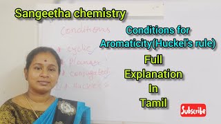 conditions for AromaticityHuckels ruleFull explanation in Tamil [upl. by Nevada]