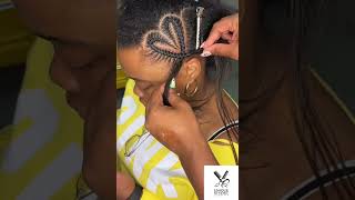 Heart ❤️ stitch braid 💕❤️❤️ hairbraids hairstyles braids haircare short viralvideo hhair [upl. by Ateuqal]