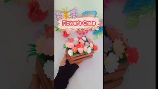 DIYFlowers Crate💐 Icecream sticks decoration idea💡reuseidea icecreamstickcraft decorationidea [upl. by Adon]