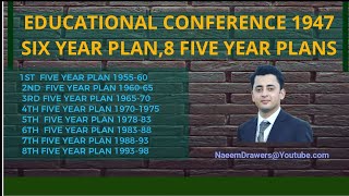 Lecture No 18 Pak Education conference 1947 amp 1951 Six Year Plan8Five Year Plans 1955 to 1998 [upl. by Vastha]