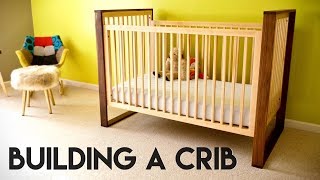 MidCentury Modern Walnut and Maple Baby Crib  How To  Woodworking [upl. by Nilreb]